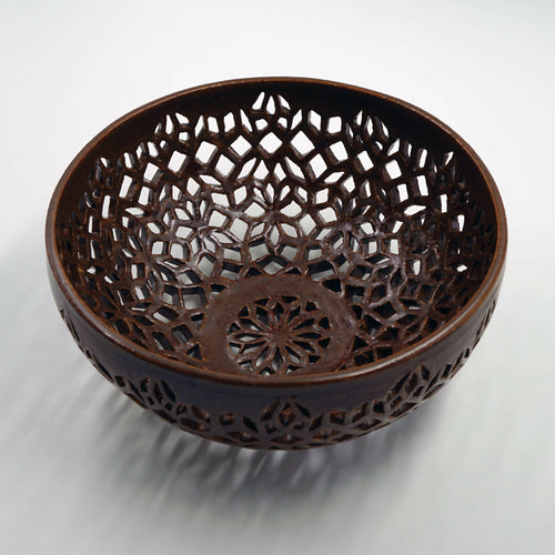 Coupe en grès ou bol à trous - tuiles diamants | EMPREINTES Paris - EMPREINTES Paris