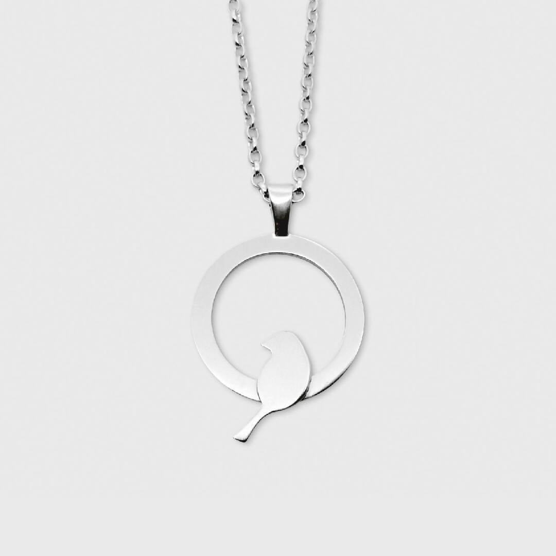 Collier oiseau perché Argent rhodié | EMPREINTES Paris