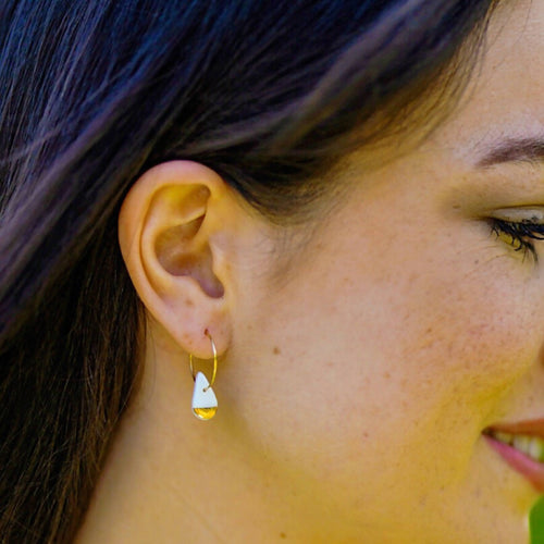 Créoles Goutte en porcelaine et or | EMPREINTES Paris - EMPREINTES Paris