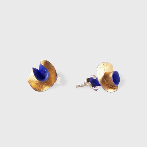 Boucles d'oreilles Synergie bleu ultramarine et or | EMPREINTES Paris - EMPREINTES Paris