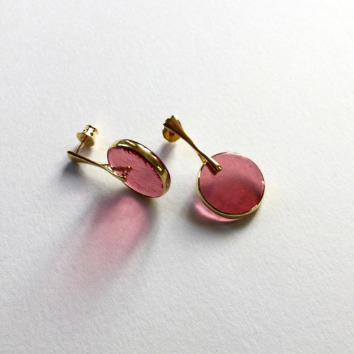 Boucles d'oreilles PLEINE LUNE rose empire | EMPREINTES Paris - EMPREINTES Paris