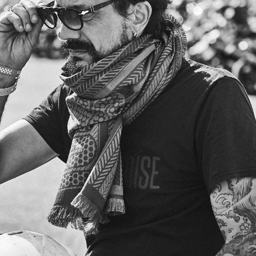 Écharpe midi laine soie multico daim sismique zigzig | EMPREINTES Paris - EMPREINTES Paris