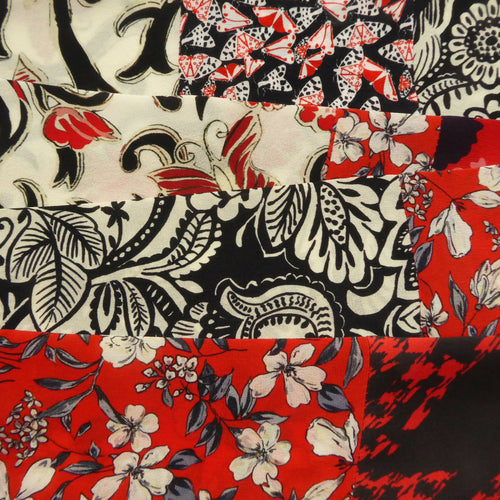 Bandeau soie floral rouge noir | EMPREINTES Paris - EMPREINTES Paris