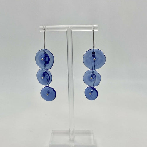 Boucles d'oreilles ricochets bleu cobalt clair transparent | EMPREINTES Paris - EMPREINTES Paris