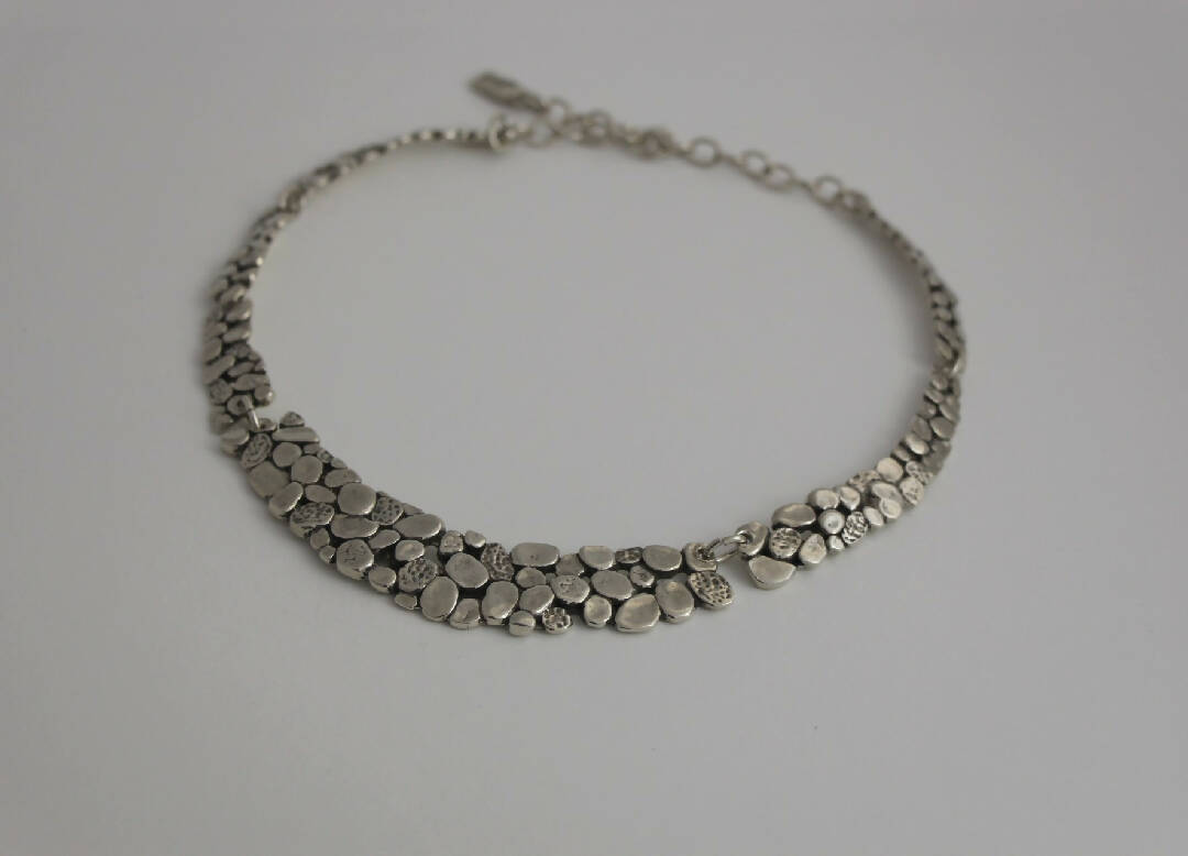 Collier réglable en étain argenté 6 | EMPREINTES Paris