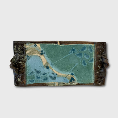 Plateau en grés bleu turquoise | EMPREINTES Paris - EMPREINTES Paris