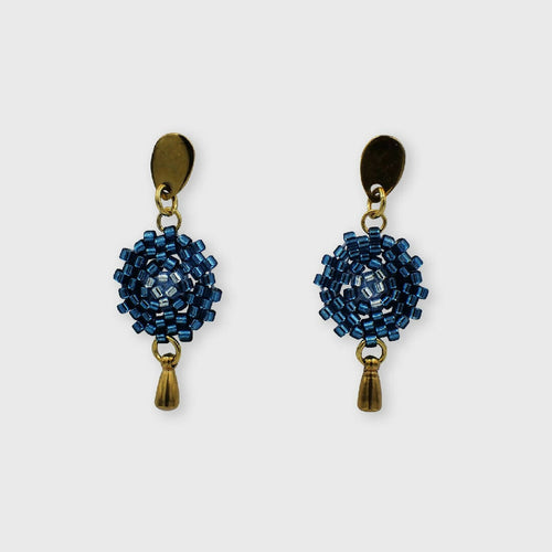 Boucles d'oreilles Lilou bleu canard | EMPREINTES Paris - EMPREINTES Paris