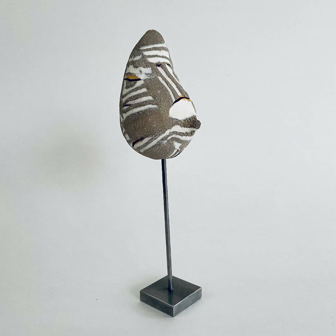 Sculpture sein porcelaine et Grés avec liserés OR | EMPREINTES Paris