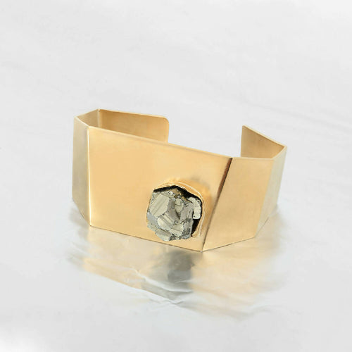 Manchette Pyrite et Or 24K - Pièce unique | EMPREINTES Paris - EMPREINTES Paris
