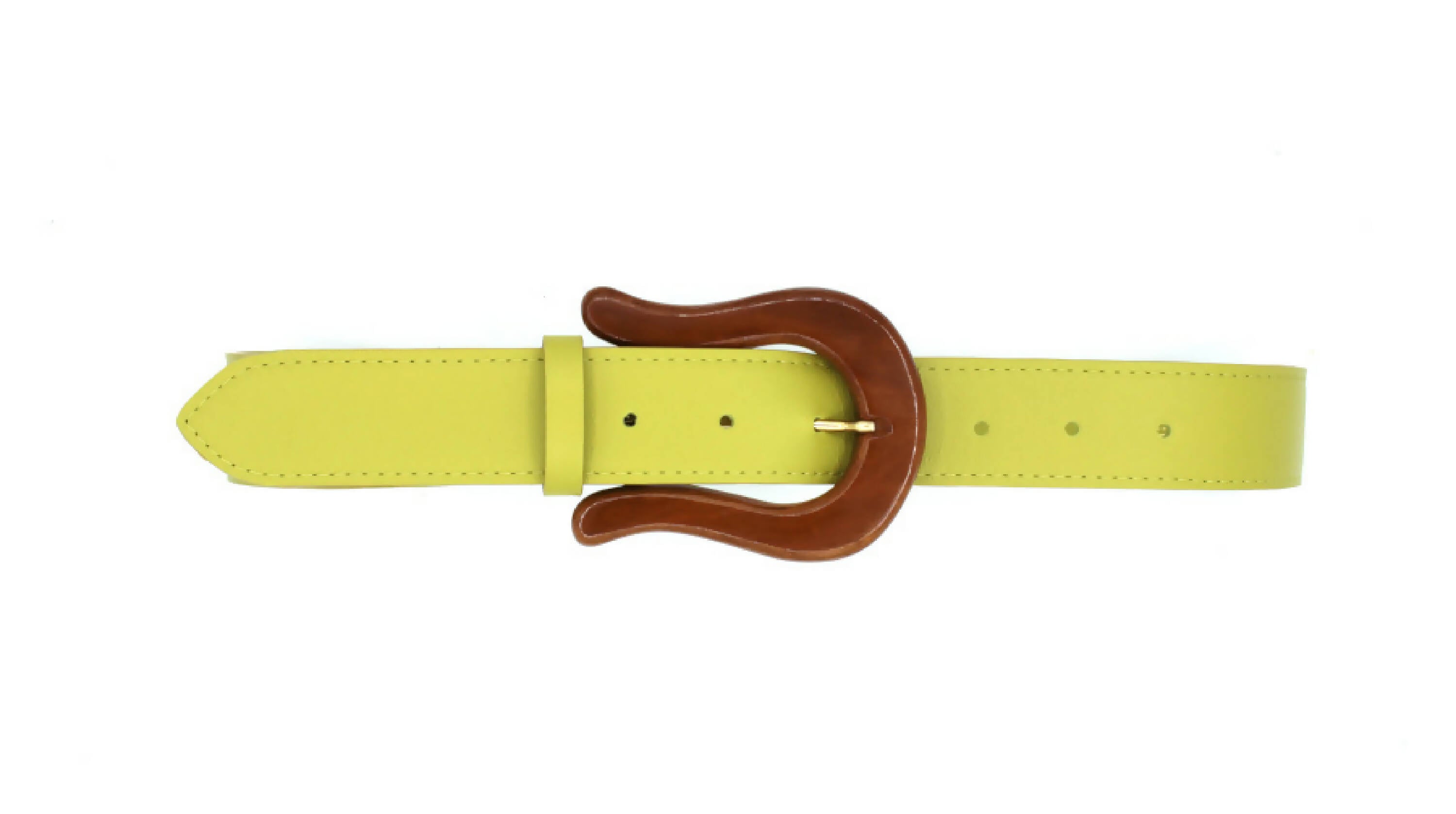 Ceinture en cuir avec boucle en bois de cerisier | EMPREINTES Paris | EMPREINTES Paris