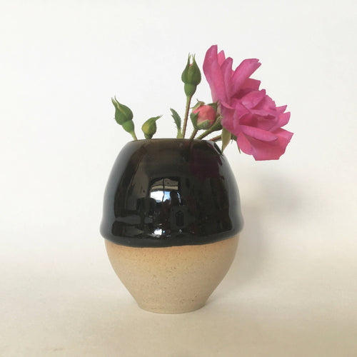 Petit Vase Noir-Oribe n°1 en grès | EMPREINTES Paris - EMPREINTES Paris