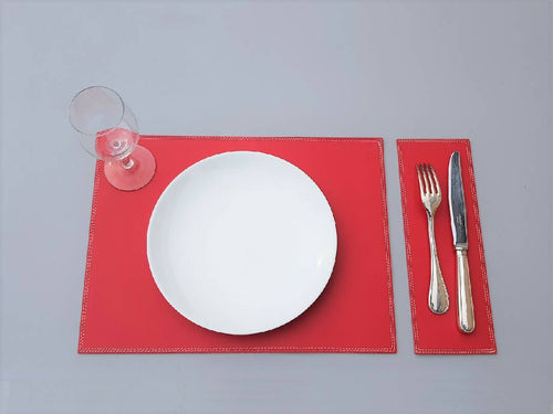 Set de table Grimaud en cuir Carmin | EMPREINTES Paris - EMPREINTES Paris