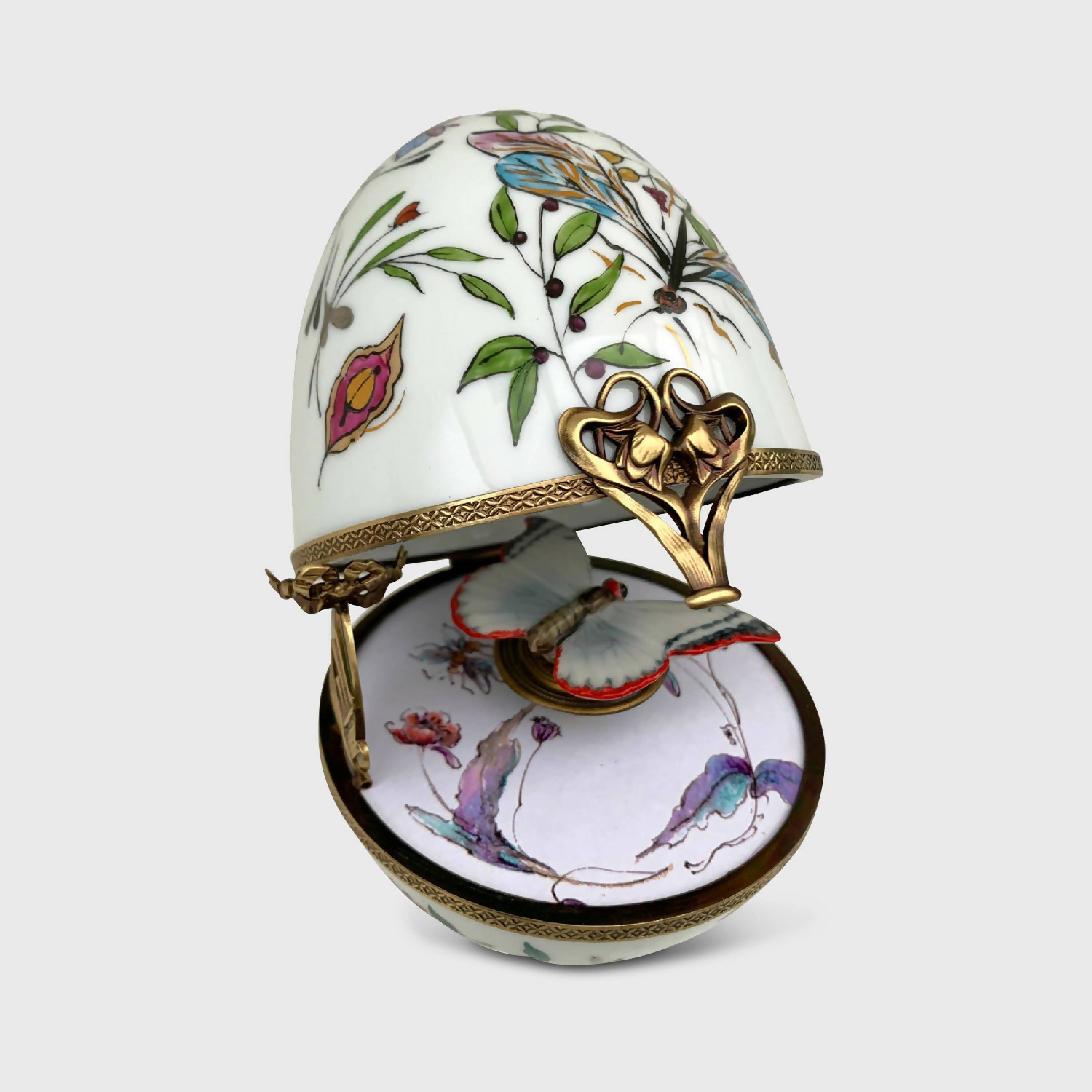 Oeuf musical blanc decor papillon | EMPREINTES Paris
