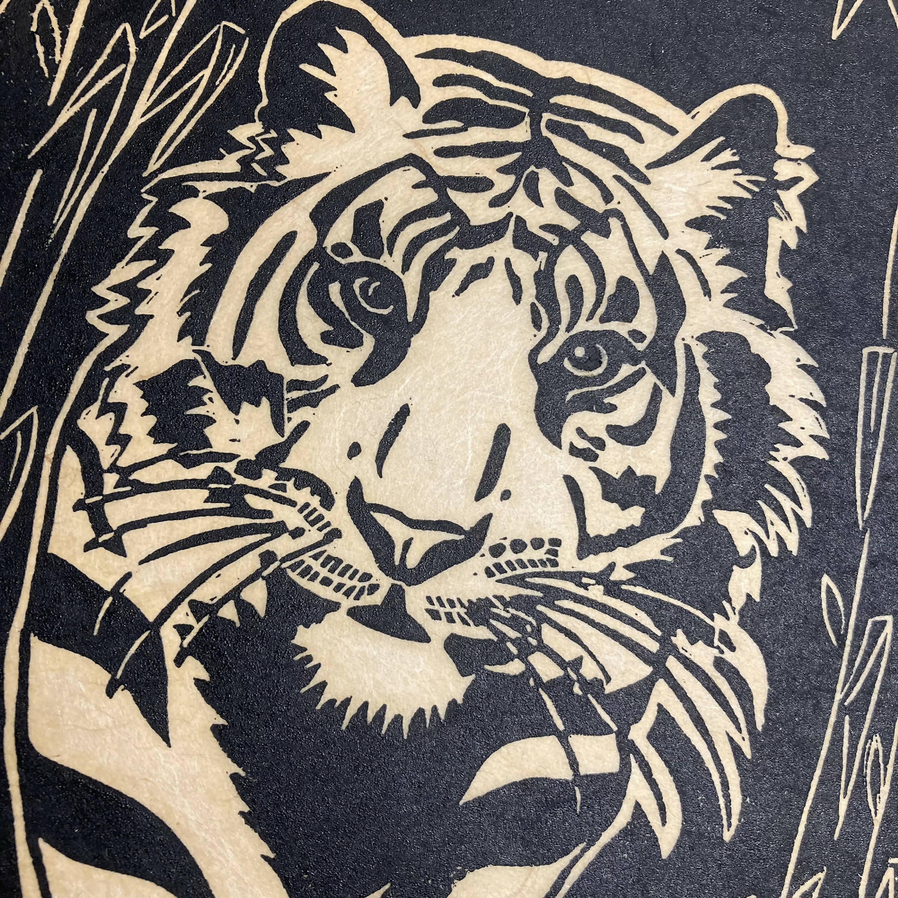 Linogravure Le tigre aux roseaux  | EMPREINTES Paris | EMPREINTES Paris