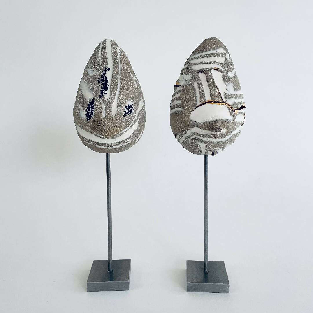 Sculpture sein porcelaine et Grés avec liserés OR | EMPREINTES Paris | EMPREINTES Paris