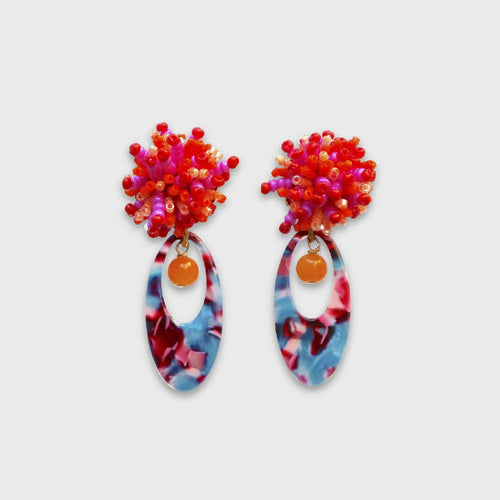 Boucles d'oreilles Pompon rouge | EMPREINTES Paris - EMPREINTES Paris