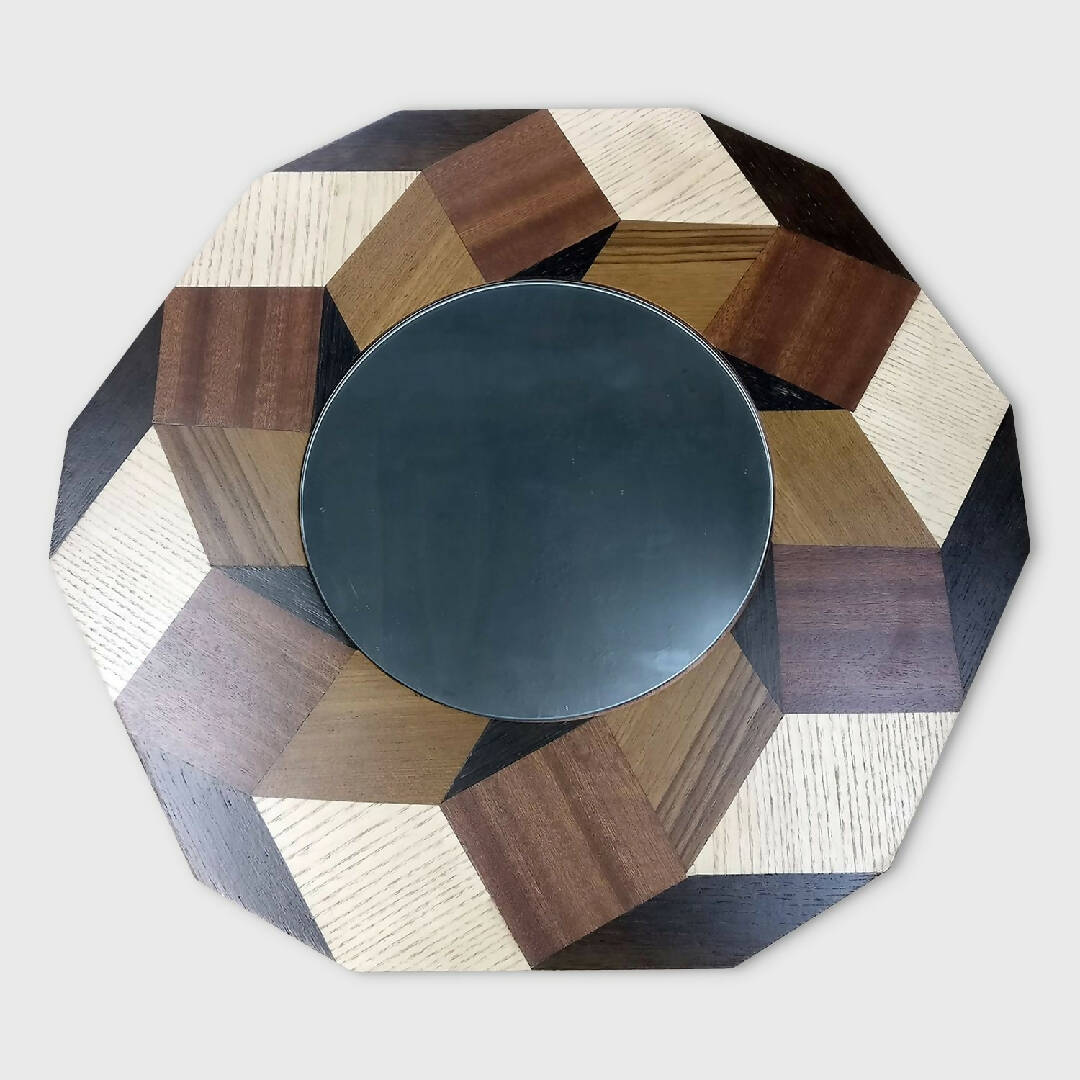 Miroir Bois Marqueterie Anneau sans Fin | EMPREINTES Paris