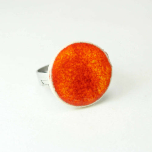 Bague ronde en céramique orange | EMPREINTES Paris - EMPREINTES Paris