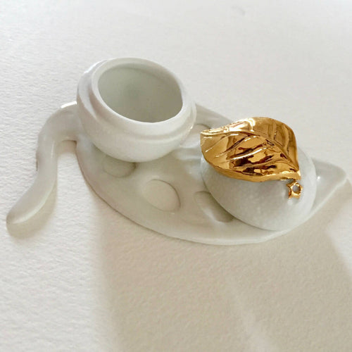 Boite à Bijoux citron en porcelaine sur décor floral | EMPREINTES Paris - EMPREINTES Paris