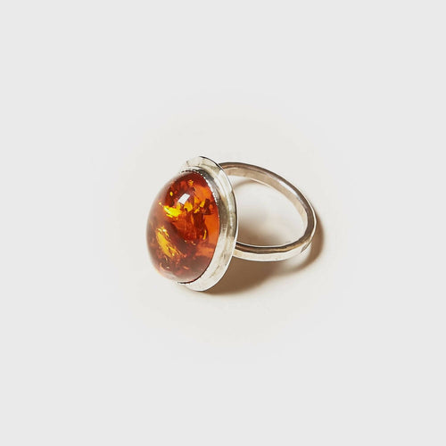 Bague ROSAIA en argent avec une ambre. | EMPREINTES Paris - EMPREINTES Paris