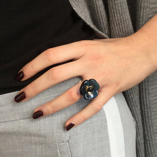 Bague FLEUR bleu roi | EMPREINTES Paris - EMPREINTES Paris