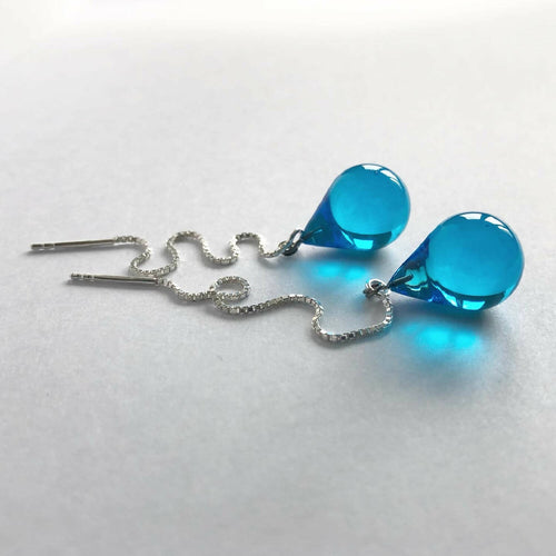 Boucles d'oreilles perles de pluie bleu turquoise | EMPREINTES Paris - EMPREINTES Paris