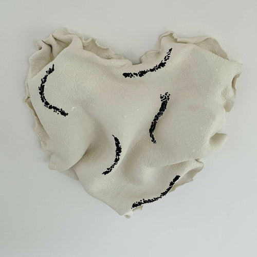 Bas relief tableau collection cœur porcelaine verre noire | EMPREINTES Paris - EMPREINTES Paris