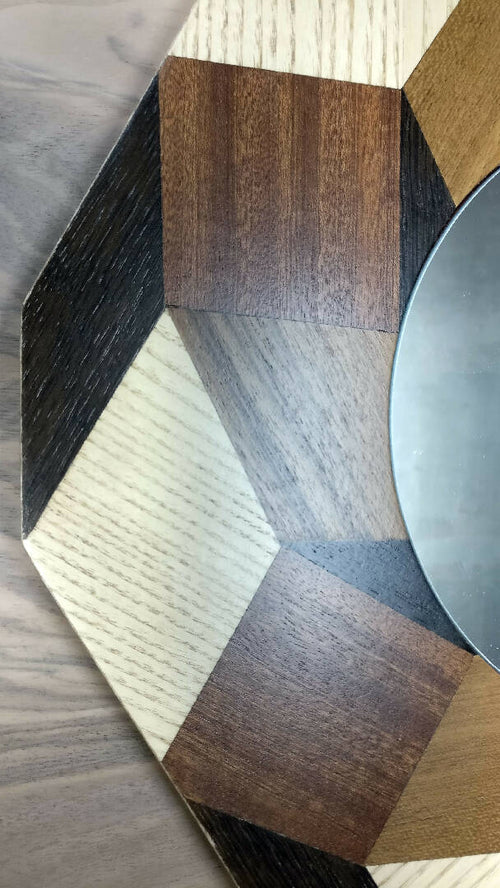 Miroir Bois Marqueterie Anneau sans Fin | EMPREINTES Paris - EMPREINTES Paris