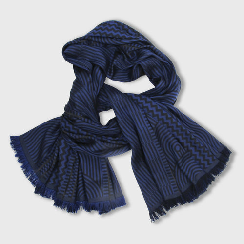 Écharpe maxi Laine Soie Encre Noir CINÉTIQUE | EMPREINTES Paris - EMPREINTES Paris