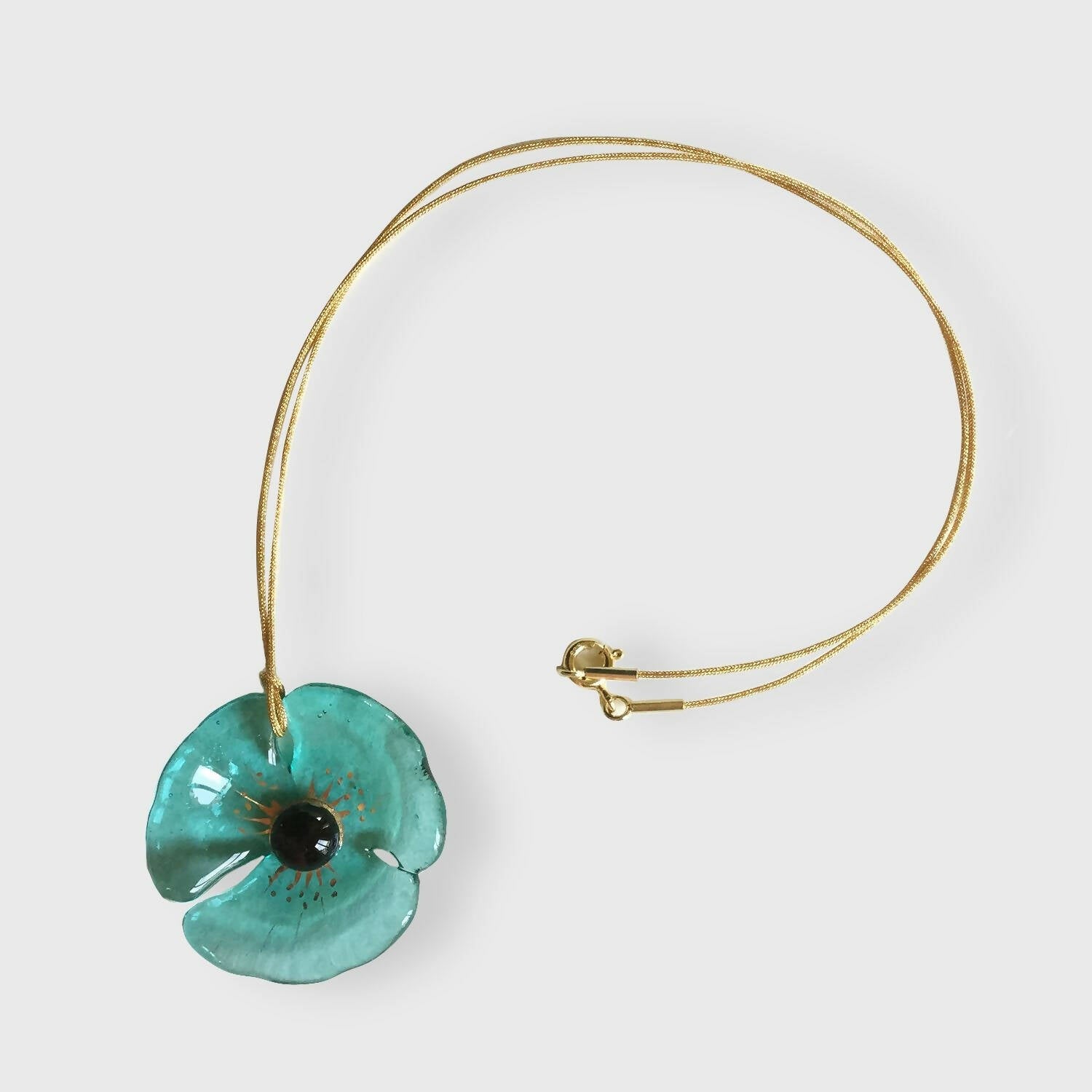 Pendentif COQUELICOT bleu vert | EMPREINTES Paris