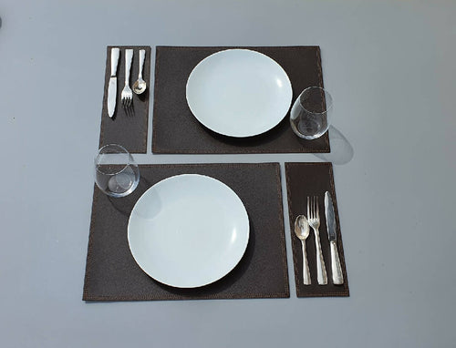 Set de table Grimaud en cuir Chocolat | EMPREINTES Paris - EMPREINTES Paris