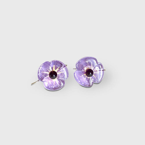 Boucles d'oreilles COQUELICOT lavande | EMPREINTES Paris - EMPREINTES Paris