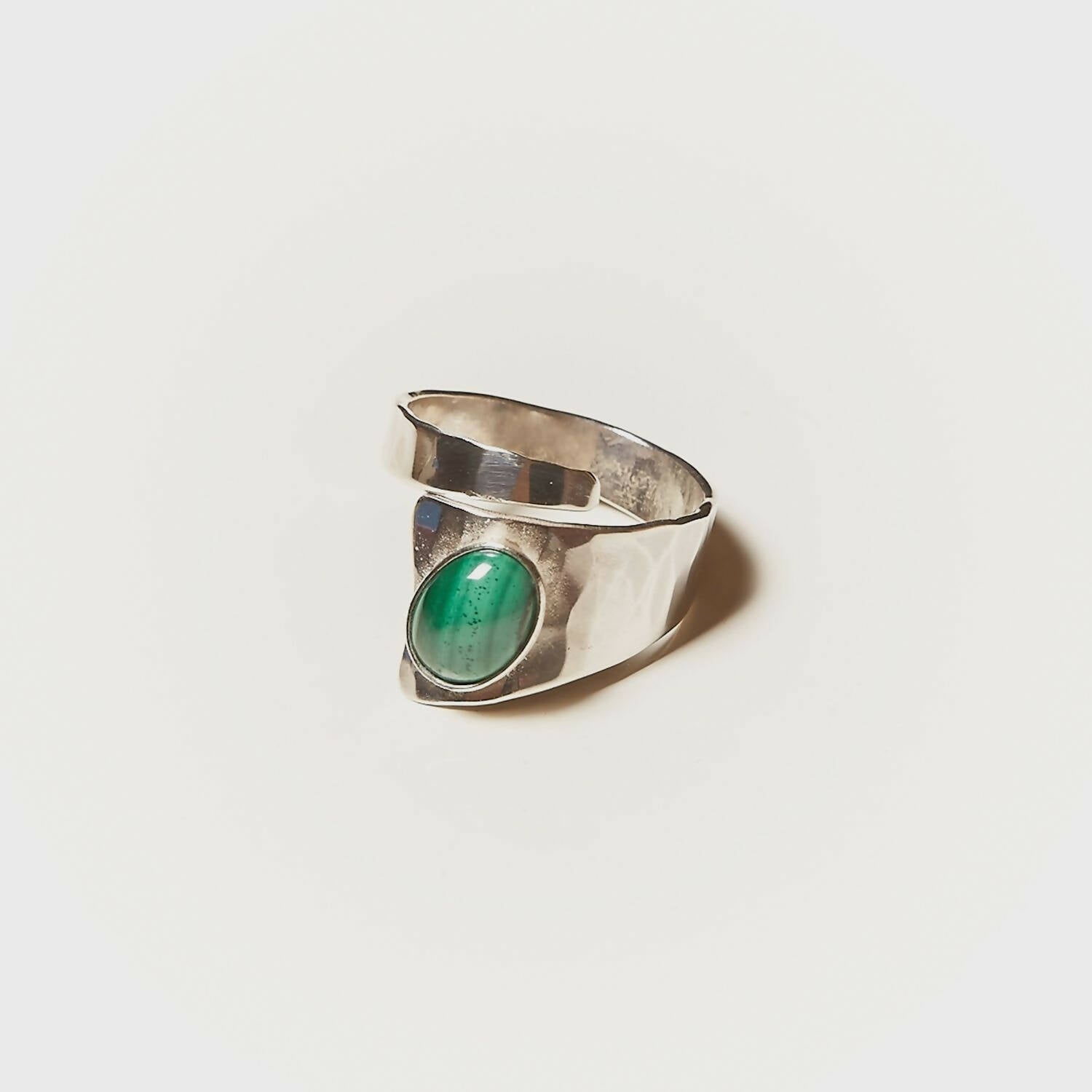 Bague ROMAE en argent avec une malachite. | EMPREINTES Paris