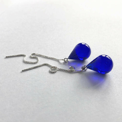 Boucles d'oreilles perles de pluie bleu marine | EMPREINTES Paris - EMPREINTES Paris