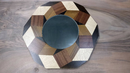 Miroir Bois Marqueterie Anneau sans Fin | EMPREINTES Paris - EMPREINTES Paris