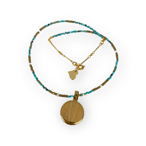 coeur sacré, religieux, antique, reproduction, musée, printemps, pastel, majestueux, bijou symbolique, ethnique, romantique, chic bohème, amoureux, collier pour femme, art déco, art nouveau, idées cadeaux pour elle, saint Valentin, piece unique, tour de cou, pierre semi-precieuse, pate de verre, cristal | EMPREINTES Paris - EMPREINTES Paris