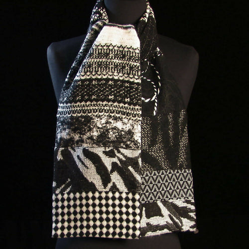 Écharpe hivernale homme-Black and white | EMPREINTES Paris - EMPREINTES Paris