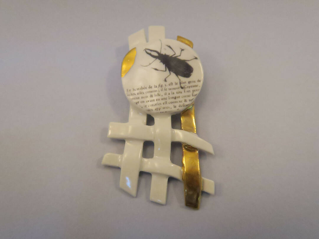 Broche Histoire naturelle tissée, insecte | EMPREINTES Paris