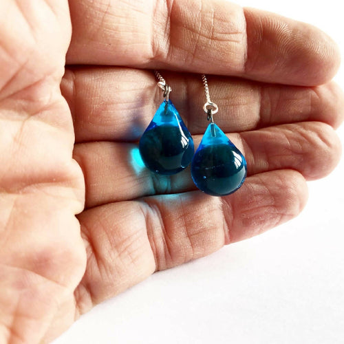 Boucles d'oreilles perles de pluie bleu turquoise | EMPREINTES Paris - EMPREINTES Paris