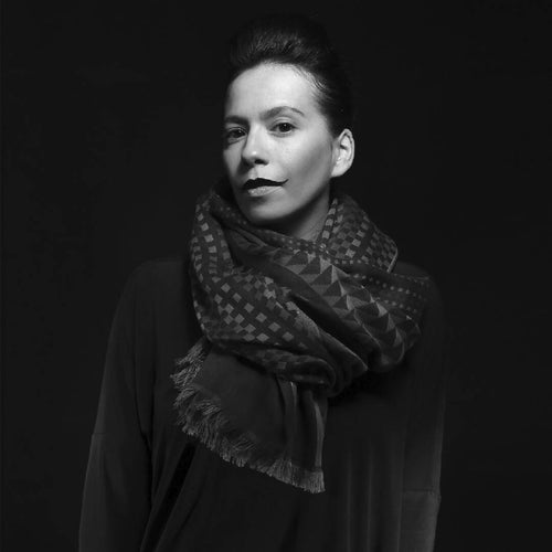 Écharpe maxi Coton Soie Parme Rose CINÉTIQUE | EMPREINTES Paris - EMPREINTES Paris