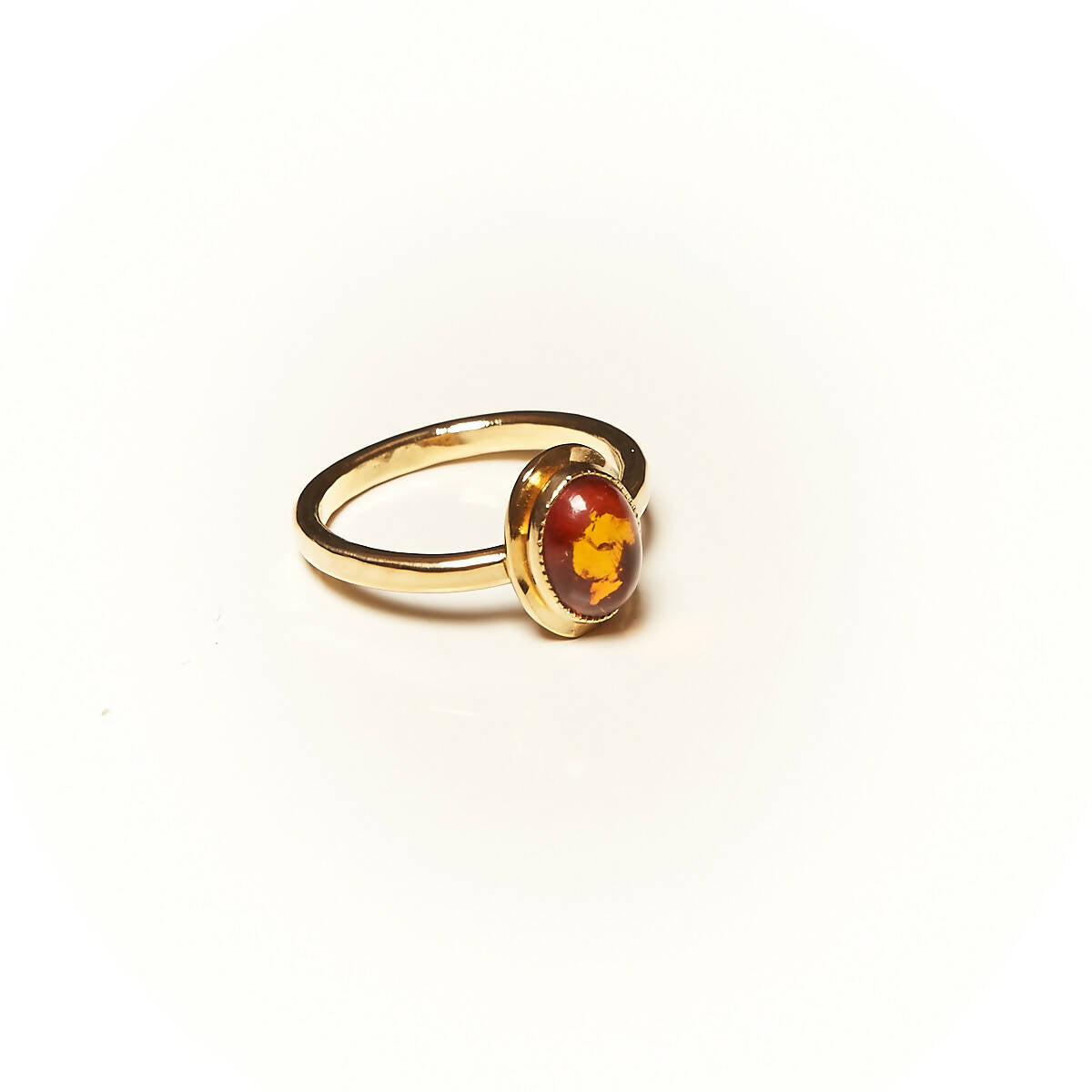 Bague CLASSICA plaqué or avec une ambre. | EMPREINTES Paris | EMPREINTES Paris