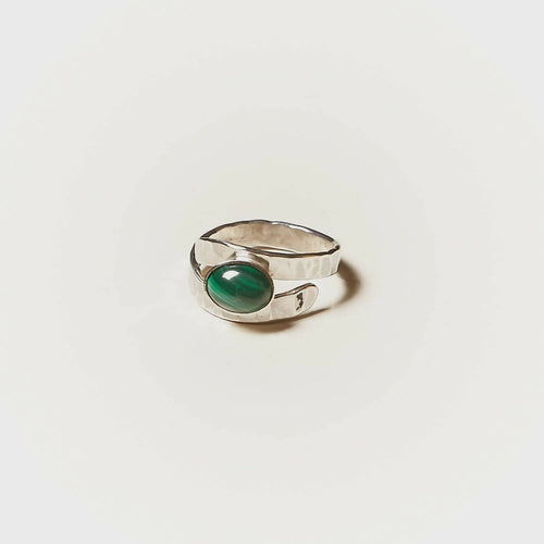 Bague EMULSIA en argent avec une malachite. | EMPREINTES Paris - EMPREINTES Paris