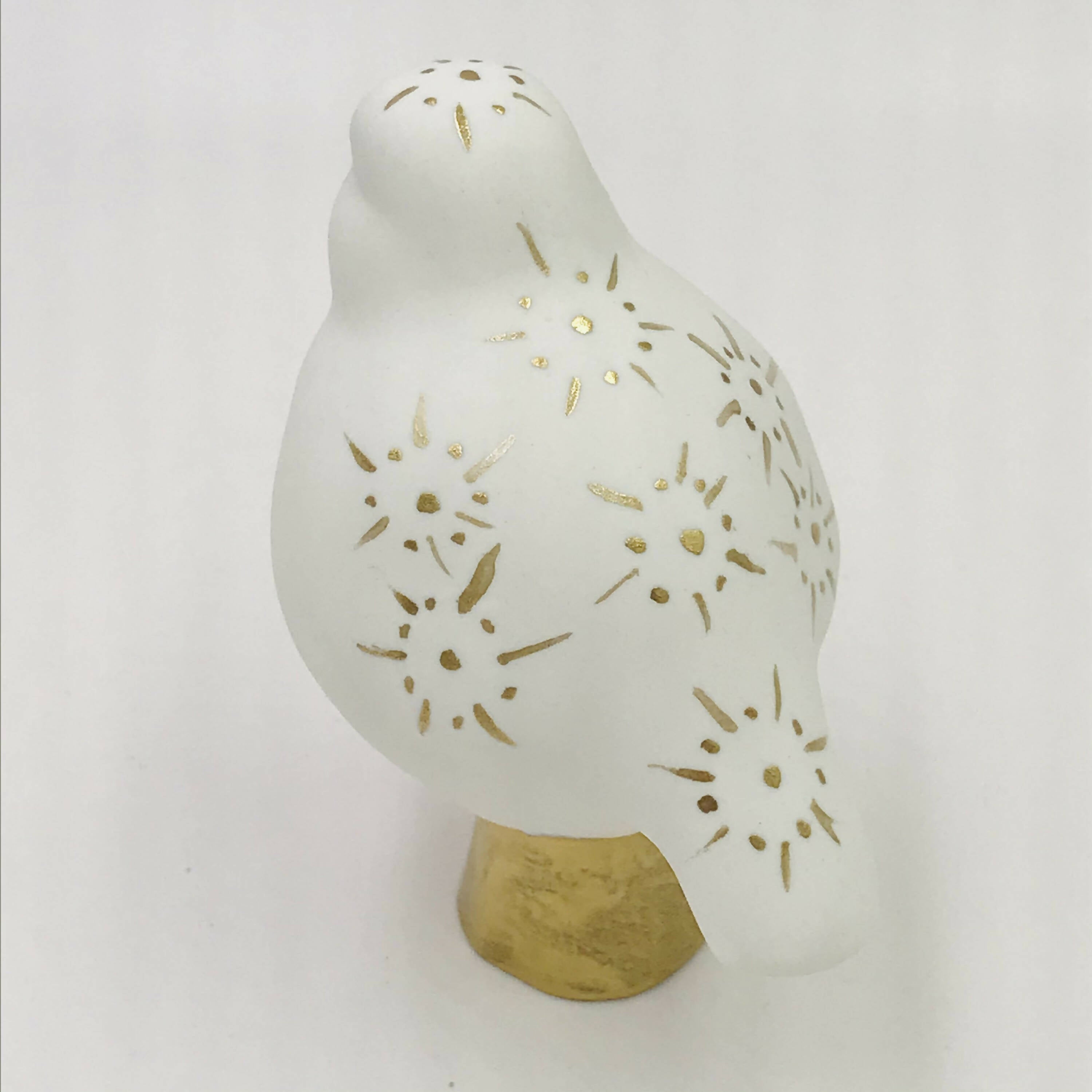 Oiseau porcelaine et Or - Motif petits pois/ Etoiles | EMPREINTES Paris