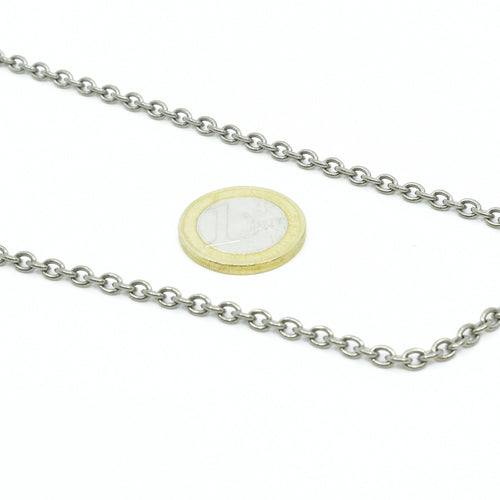 Chaîne titane à maille Forçat Rond 3.8 millimètres | EMPREINTES Paris - EMPREINTES Paris