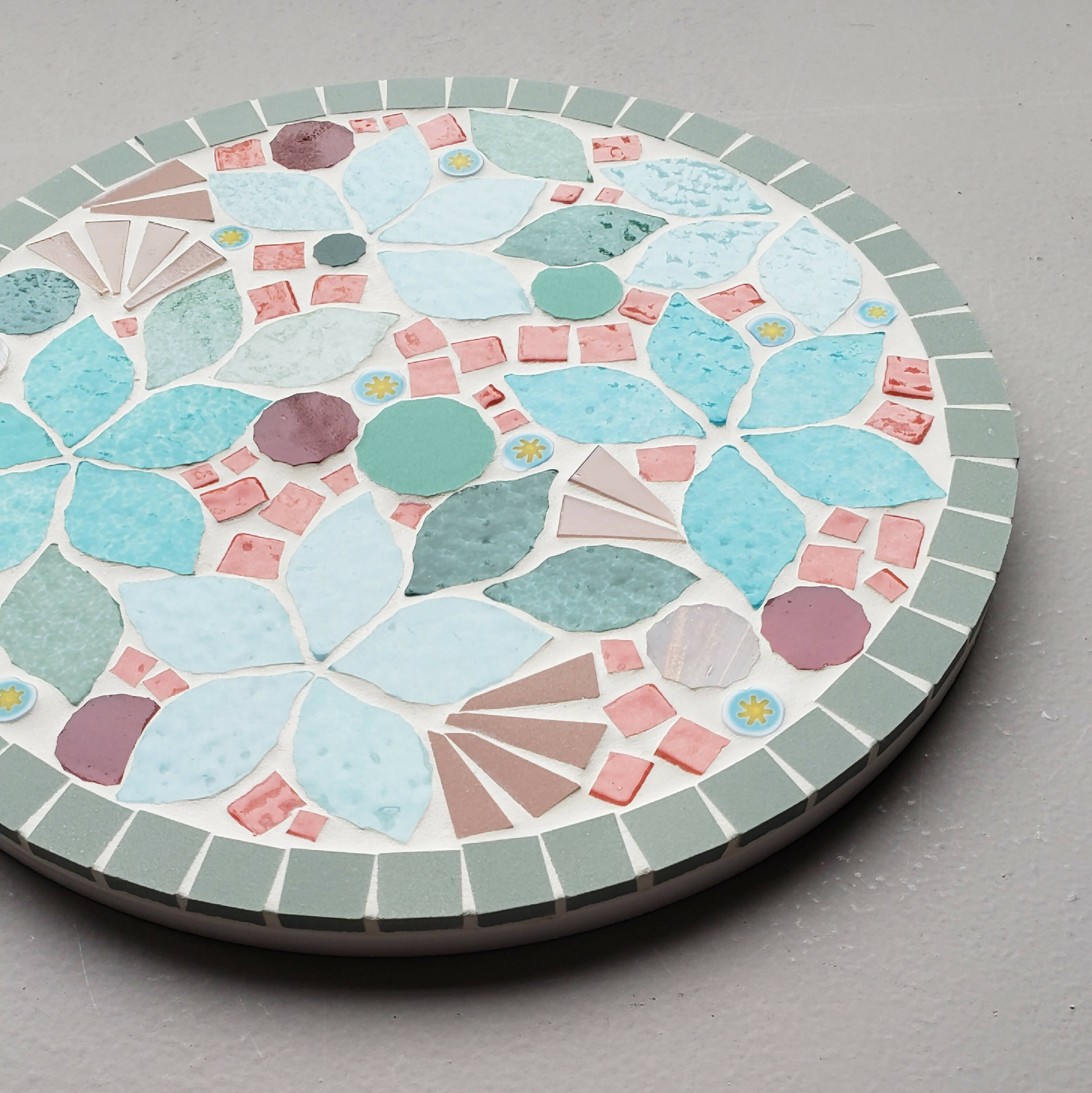 Dessous-de-plat Floral turquoise/corail | EMPREINTES Paris