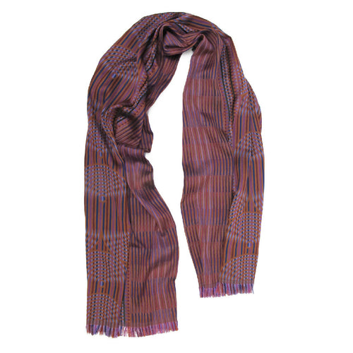 Écharpe midi laine soie multico daim supersonique mécanique | EMPREINTES Paris - EMPREINTES Paris