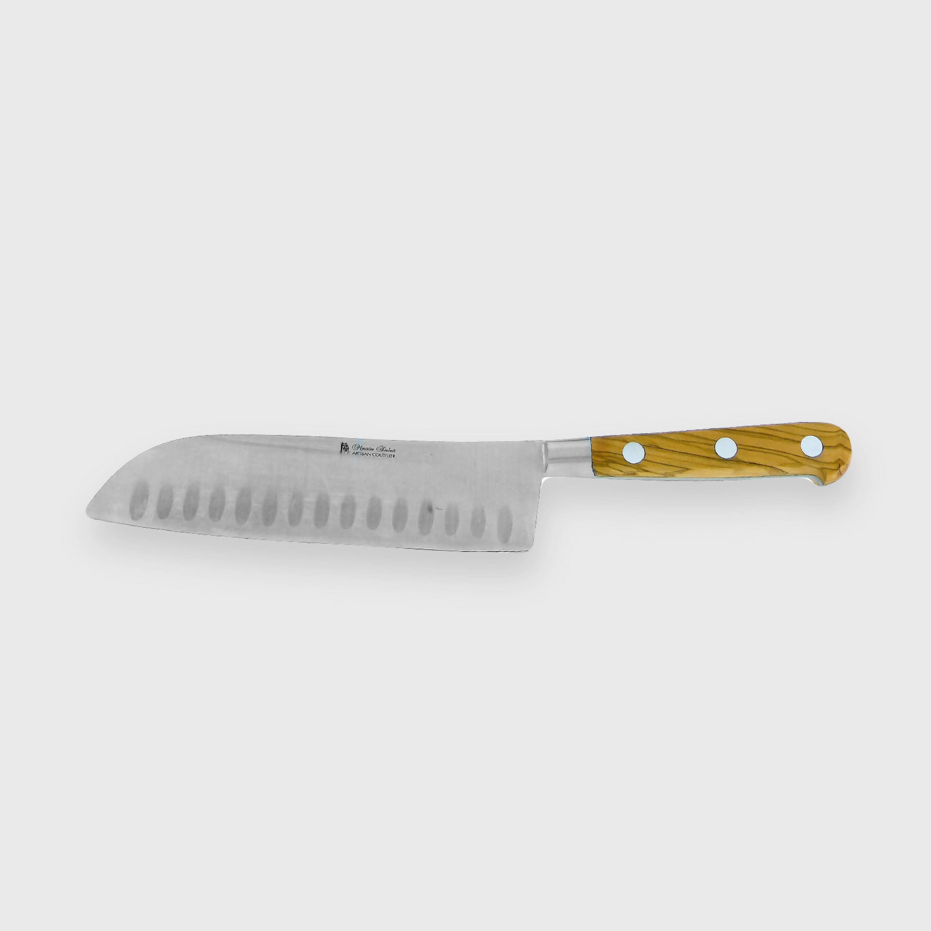 Couteau Santoku forgé 18 cm en bois de bouleau teinté. | EMPREINTES Paris