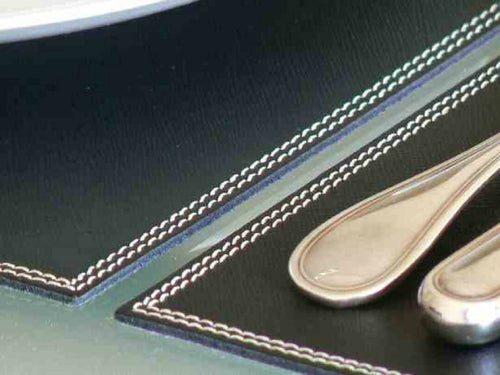 Set de table Grimaud en cuir Ebène | EMPREINTES Paris - EMPREINTES Paris