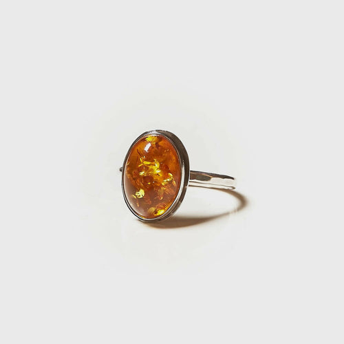 Bague GLAIA en argent avec une ambre. | EMPREINTES Paris - EMPREINTES Paris