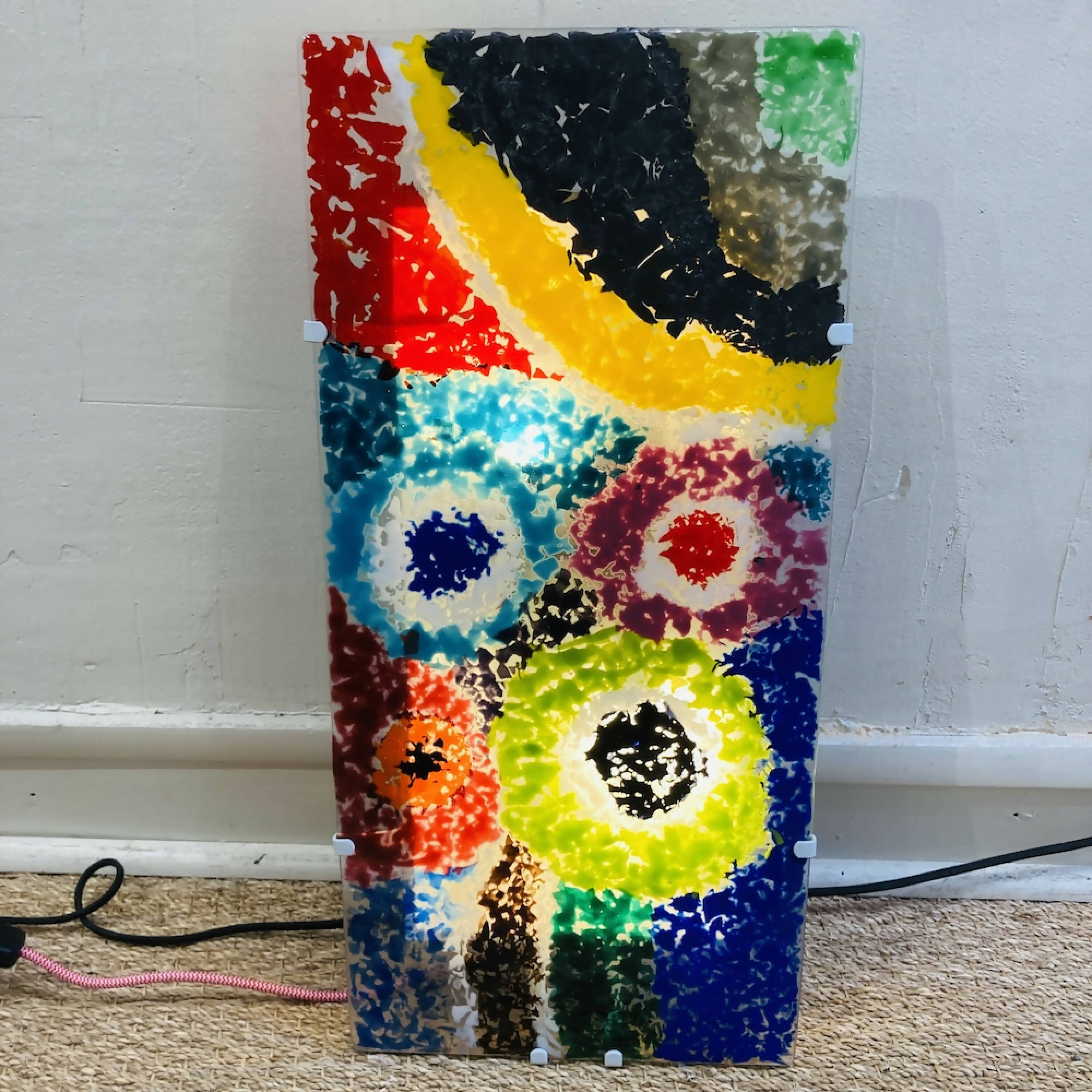 Tableau lumineux en verre Des ronds dans l